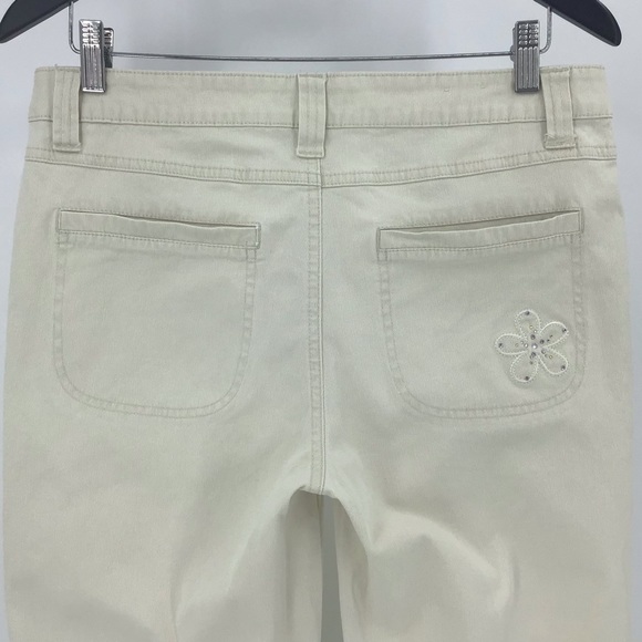 Y2 blu authentic Cream Ribbed Capri Pants, 11 - Picture 9 of 16